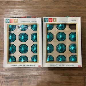 23 vintage blue glass tree ornaments by George Franke Sons Co.